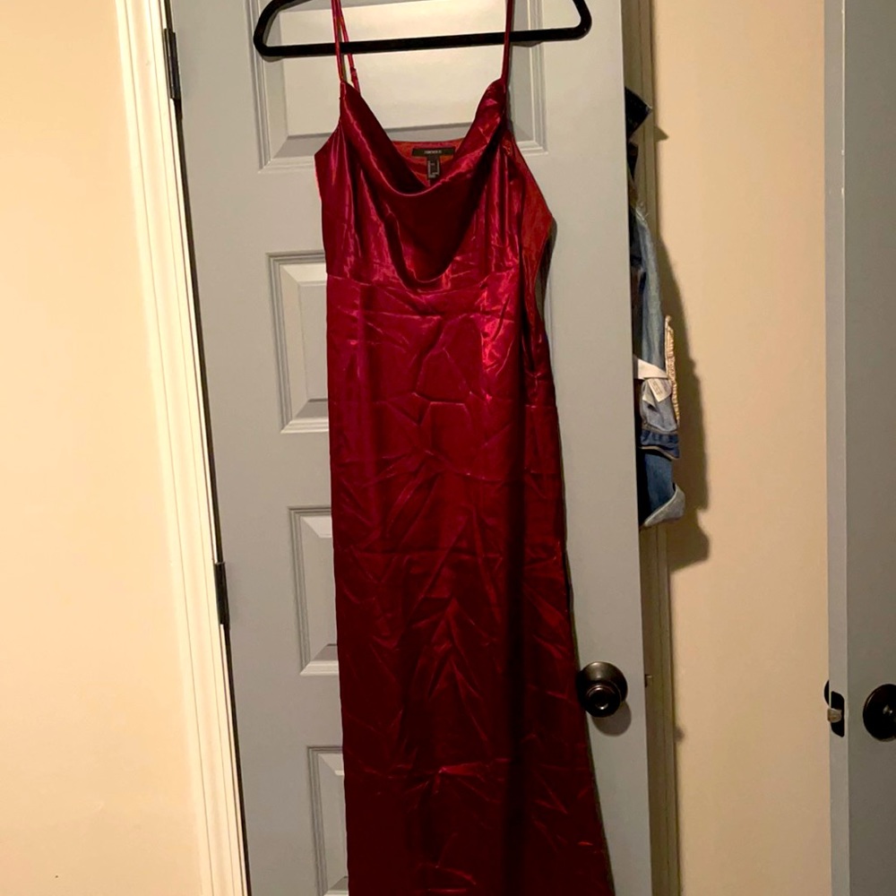 Wine satin dress